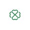 Simple clover leaf logo design with green line