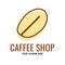 simple coffee bean logo. lineal color style vector. logo for coffee shop