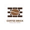 Simple coffee brick logo vector,Coffee cup vector logo design template. Vector coffee shop labels. Coffee espresso beverage, cappu