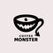 Simple Coffee Monster with a one-eyed logo design template