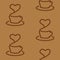 Simple Coffee seamless pattern with coffee cup silhouette