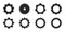 Simple cogwheel collection. Gear wheel vector icon set. Gears mechanism, progress, construction concept, or UI element