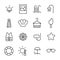 Simple collection of beach related line icons.