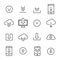 Simple collection of download related line icons.