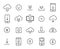 Simple collection of download related line icons.