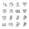 Simple collection of internet banking related line icons.