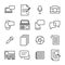 Simple collection of journalism related line icons.