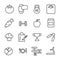 Simple collection of obesity related line icons.