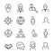 Simple collection of social media related line icons.