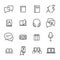 Simple collection of translate related line icons.