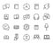 Simple collection of translate related line icons.