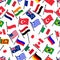 Simple color curved flags of different country seamless pattern eps10