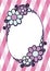 Simple colored painted vector oval frame with floral curls and d