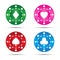 Simple colored poker chips