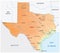 Simple colored texas state physical vector map