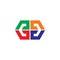 Simple colorful negative space arrow logo vector