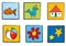 Simple and Colorful Toys icons Set. Vector illustration