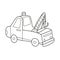 Simple coloring page. Cartoon tow truck evacuator. Coloring book design for kids