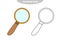 Simple coloring page. Coloring book, magnifying glass vector image