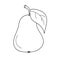 Simple coloring page. Funny pear to be colored. Coloring book to educate kids