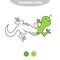 Simple coloring page. Lizard for kids in doodle style. Vector sketch on white