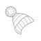 Simple coloring page. Outline of cartoon cute woolen knitted hat.