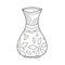 Simple coloring page. Page to be colored. One vector vase with decoration