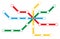 Simple colourful metro line concept, vector illustration