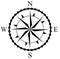 Simple Compass rose for nautical navigation and also for including in maps on a isolated white background.