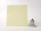 Simple Conceptual, Businessman doing Presentation, near at big blank Yellow paper, at white backround