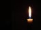 Simple Conceptual Photo, White Flaming Candle at black background for your element design