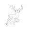 Simple contour art of minimal deer isolated on white background for gift, birthday, christmas winter template design