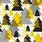 Simple cool geometric Christmas tree seamless pattern