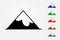 Simple cool mountain peak logo vector using many colors on white background