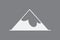 Simple cool mountain peak logo vector using white color on dark background