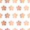 Simple copper foil flowers vector seamless pattern