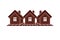 Simple cottages vector illustration, country houses, for use in