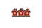 Simple cottages vector illustration, country houses, for use in