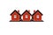 Simple cottages vector illustration, country houses, for use