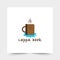 Simple and creative cup and book logos