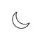 Simple crescent moon line icon