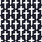 Simple crosses pattern. Minimalistic seamless pattern in scandinavian style. White crosses on black background