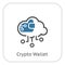 Simple Crypto Wallet Vector Line Icon