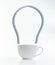 simple cup with a light bulb shape steam, a fresh hot energy coffee drink concept