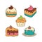Simple cupcake and dessert vector illustration