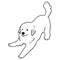 Simple and cute playful white Great Pyrenees illustration