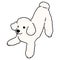 Simple and cute playful white Poodle illustration