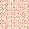 Simple cute red and pink flowers with leaves on white, ditsy seamless pattern, vector