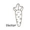 Simple cute vector drawing carrot for coloring, for children design and logo