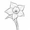 Simple Daffodil Flower Coloring Page For Kids